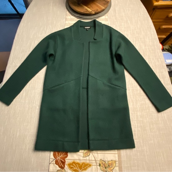 NWOT Express Fuzzy Open Cardigan Shacket - Picture 2 of 13